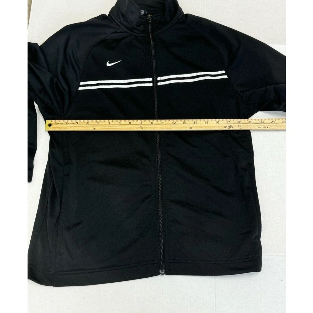 Nike Team Jacket Black Full Zip Track‎ Warm Up Athletic White Stripe
